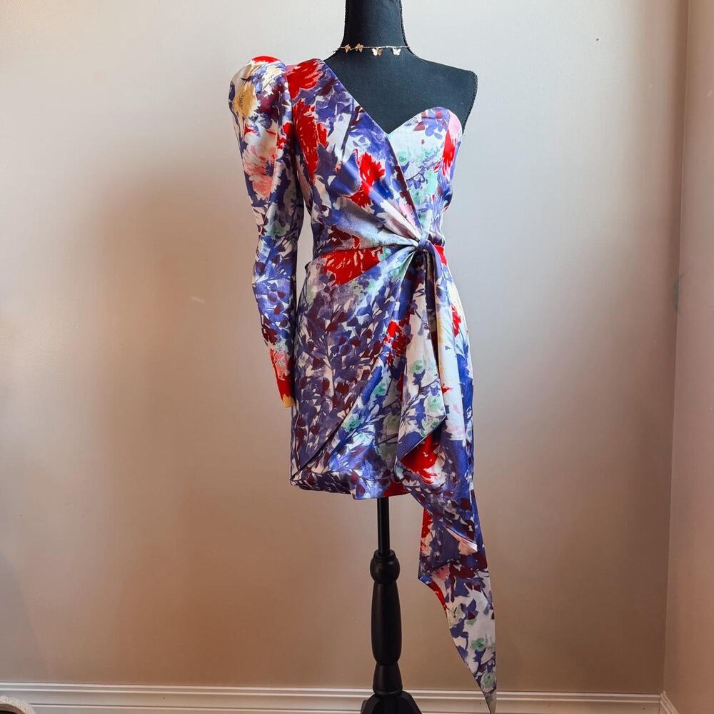 Lavish Alice Purple Floral Off Shoulder Mini Dress Lavish Alice Wedding Guest 4